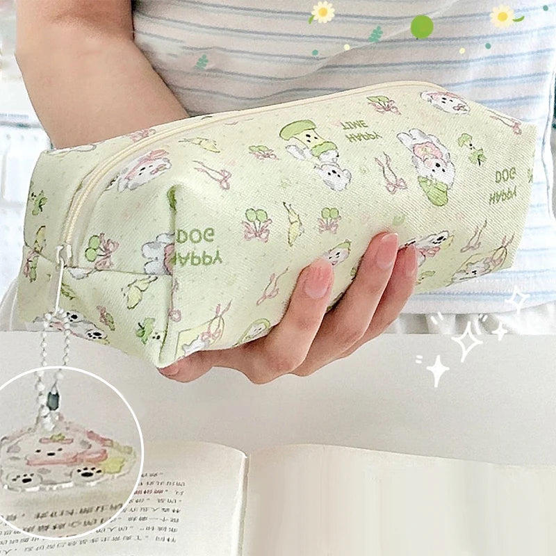 Cute Cartoon Puppy Pencil Pouch Large Capacity Stationery Storage Bag Qme A1