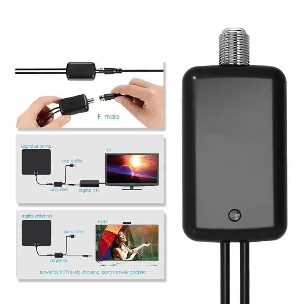 Digital TV Antenna Amplifier Signal Enhancer 4K UHD High-definition TV Antenna Signal Receiver TV Antenna Signal Enhancer Qme