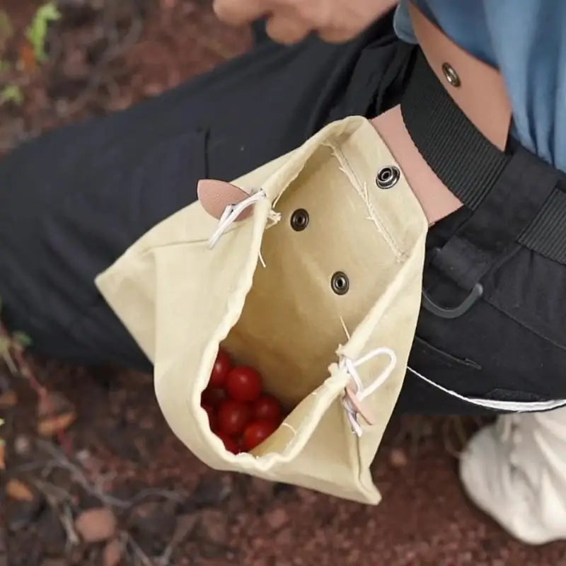 Foldable Foraging Bag Canvas Bushcraft Pouch Storage Bags Easy Qme