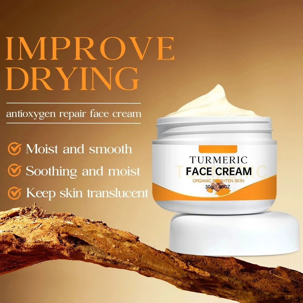 Turmeric Whitening Face Cream Wrinkle Removal Lighten Fine Lines Qme