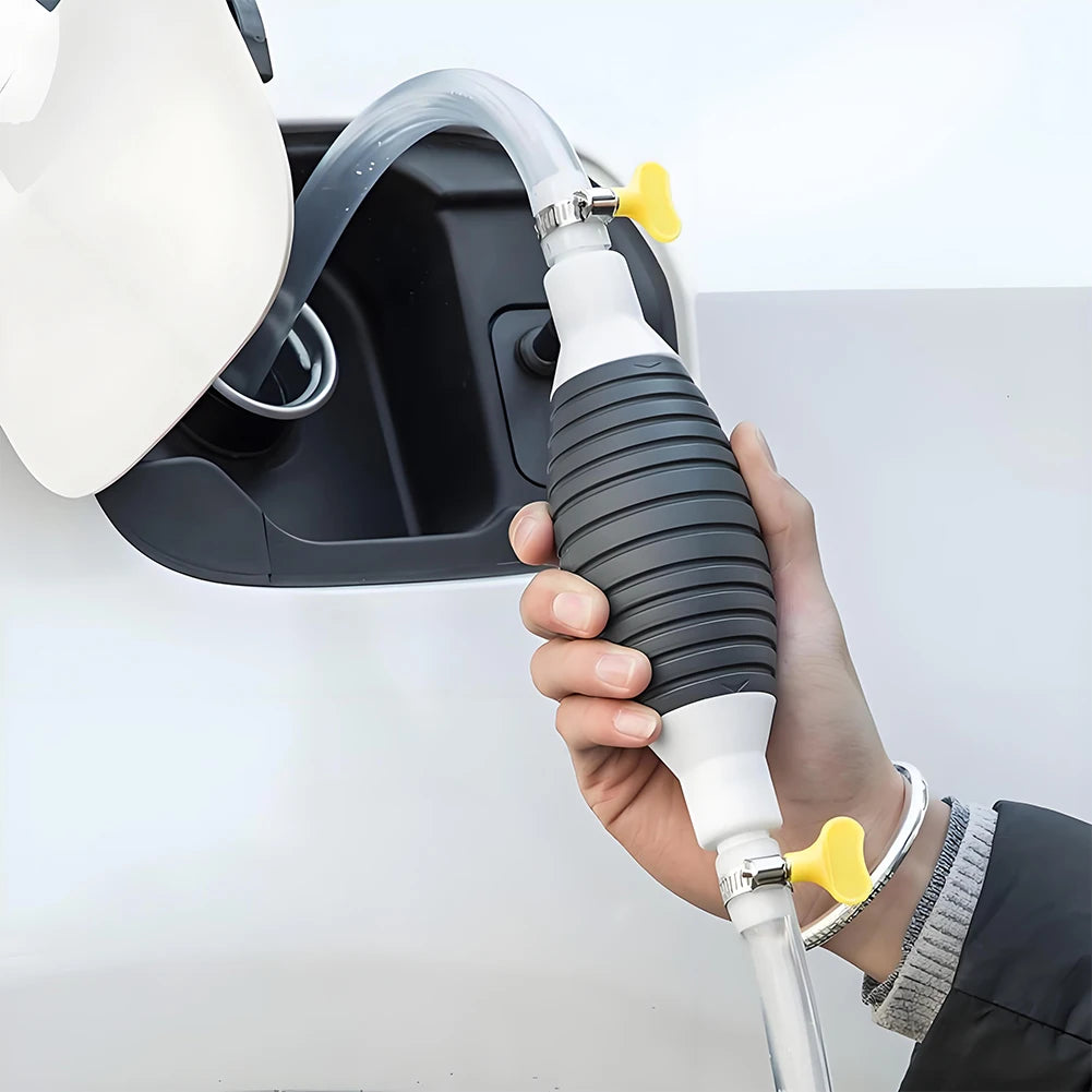 Car Fuel Pump with Hose Fuel Diesel Gasoline Pump Portable Manual Car Fuel Transfer Pump Fit for Fuel Petrol Diesel Gasoline Qme