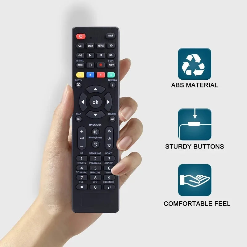 Universal Tv Remote For Samsung Tcl Philips Vizio Sharp Sony Panasonic Sanyo Insignia Toshiba and Other Brands Smart TV Qme