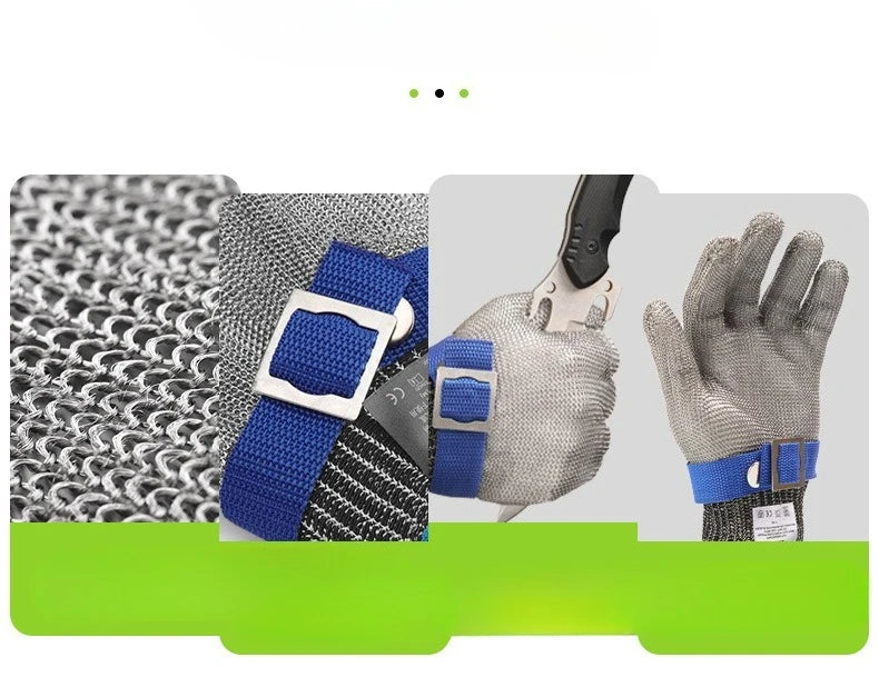 2pcs 316 stainless steel cut-proof grade 5 certified gloves stab-proof steel wire gardening security protection cut-resistant Qme