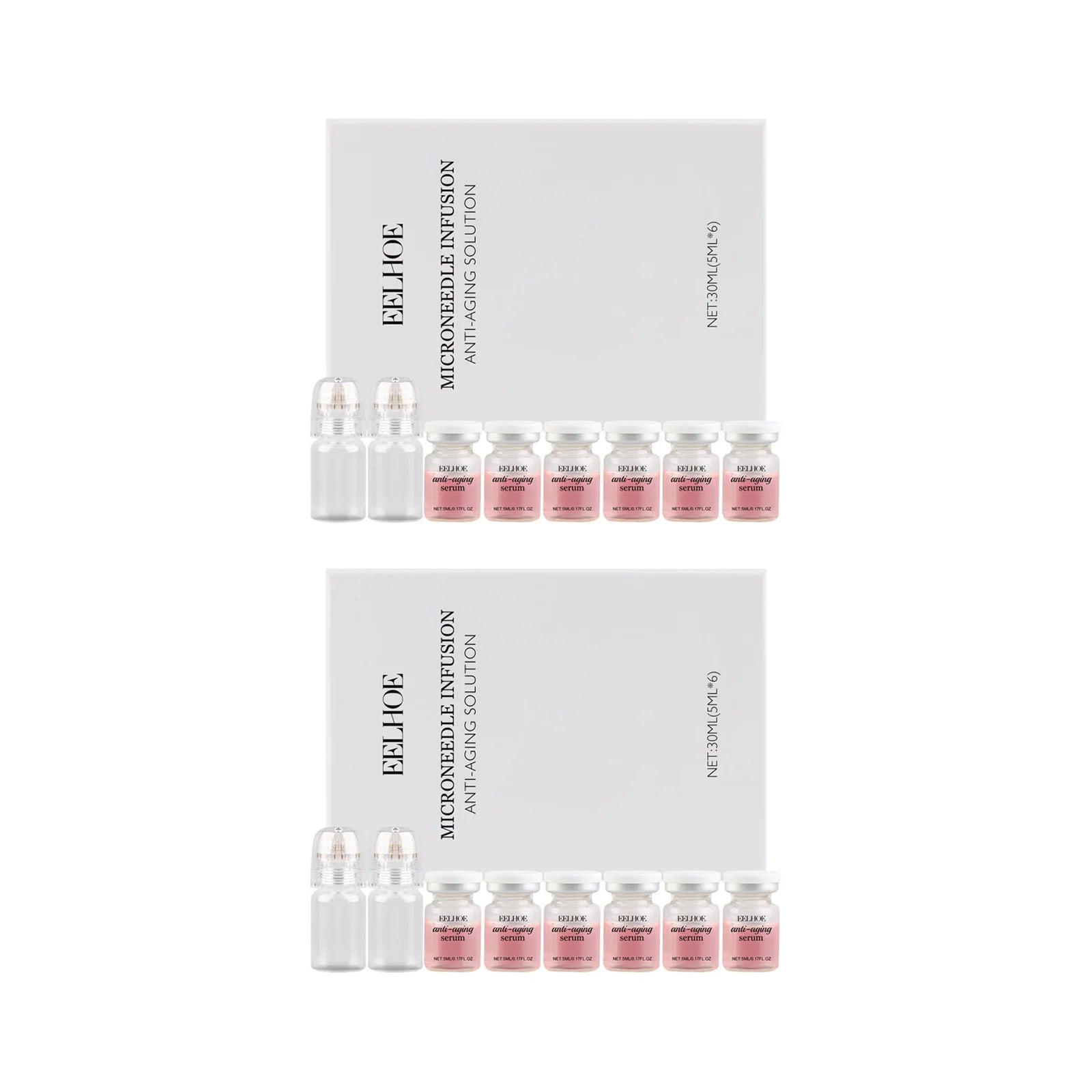 Microneedle Roller Set Anti-Aging Serum Rejuvenating Hydrating Facial Essence Firming Fade Fine Line Moisturizing Face Skin Care Qme 2 sets
