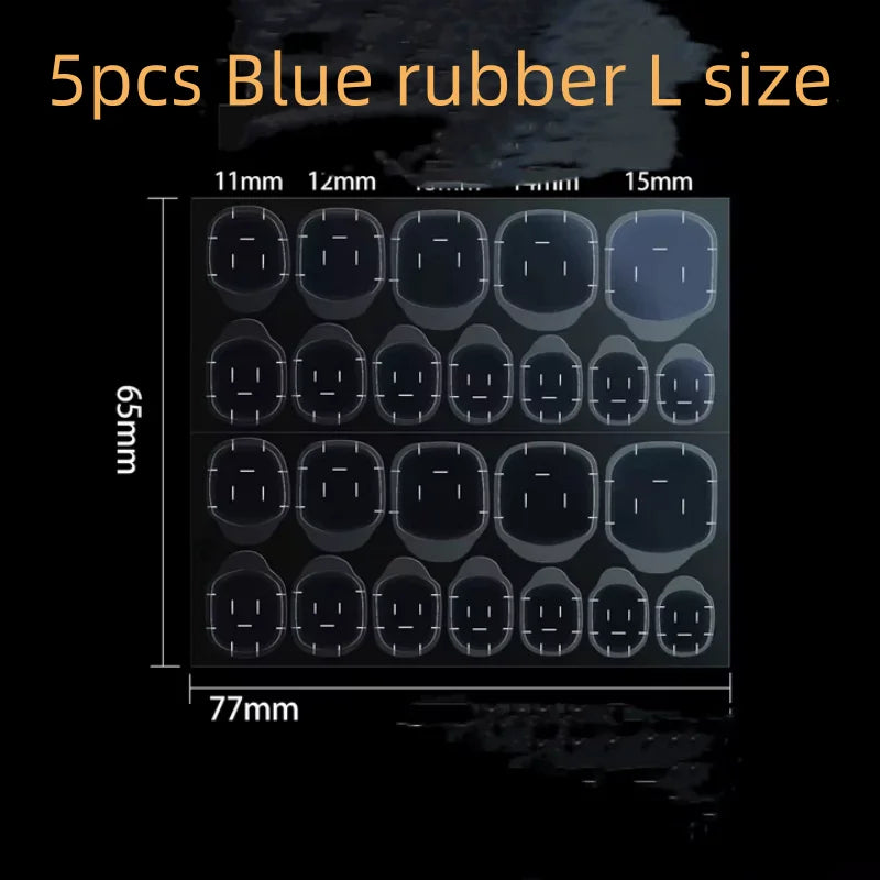 Nail Jelly Glue Double Sided False Nail Art Adhesive Tape Glue Sticker Nails Fake Press on Nails Coffin Qme 5pcs blue L