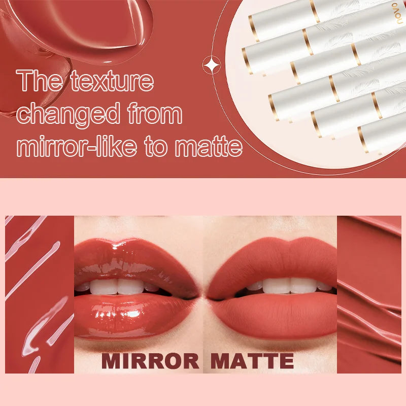 Matte Liquid Lipstick Makeup, Waterproof Non-fading Non-stick Cup, Smooth Misty Finish for Fuller Lips, Rich Color Rendering Qme