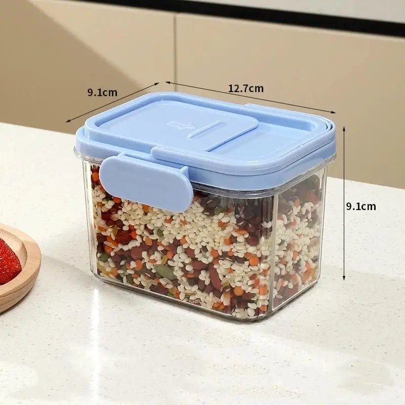 Airtight Plastic Food Storage Containers Handle Lids Leakproof Qme Blue