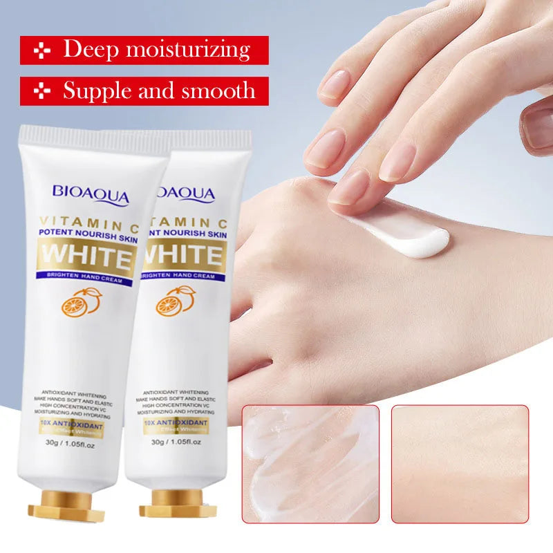 BIOAQUA Vitamin C Whitening Hand Cream Hands Moisturizing Anti Wrinkles Anti-Aging Hand Skin Care Products Qme