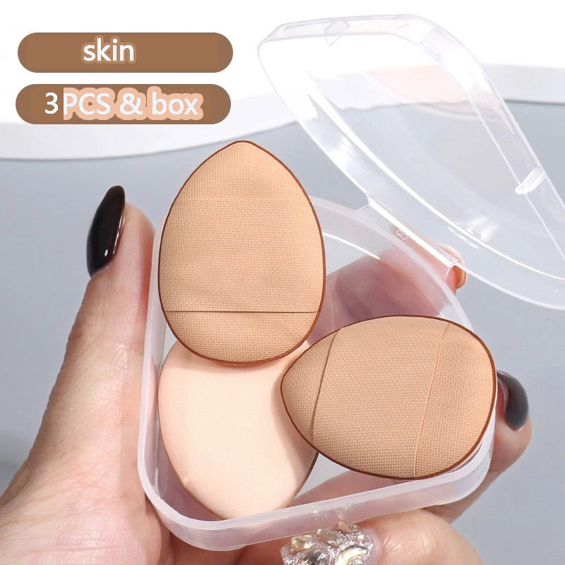 3-pack Mini Triangular Cushion Sponges Storage Box Suitable Both Wet Qme skin