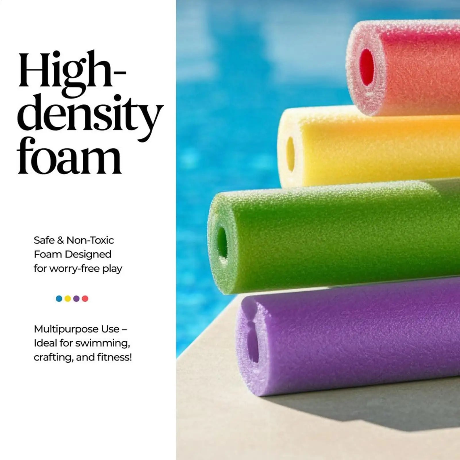 2026 Floating Pool Noodles Colorful Soft Foam Floating Exercise Aid Pool Noodles Tube for Aerobics Craft Projects Parties Water Qme