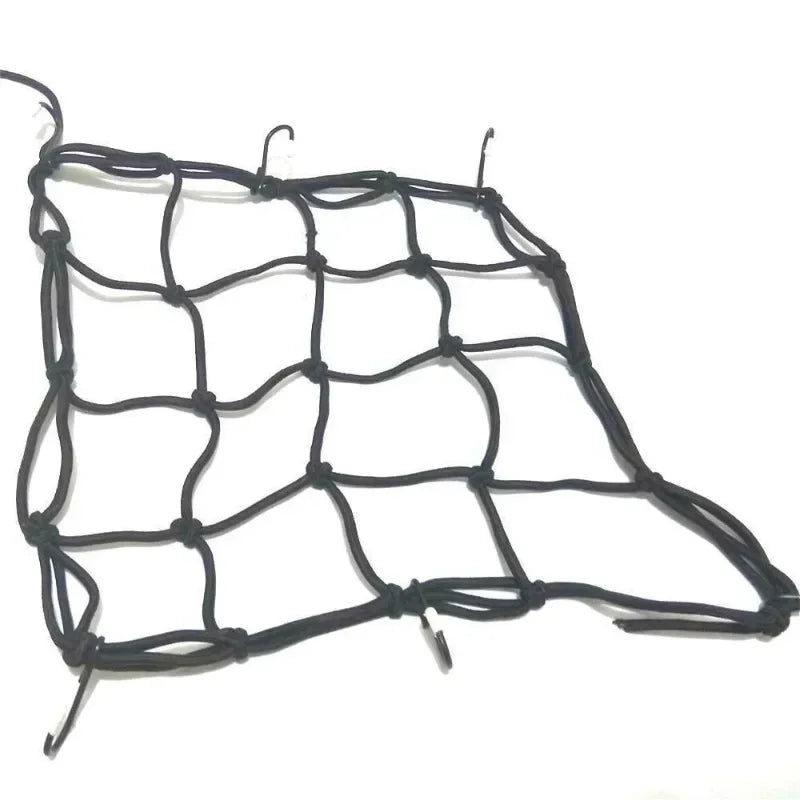 Motorcycle Luggage Net Bike 6 Hooks Hold Down Fuel Tank Luggage Mesh Web Styling High Quality moto adjustable Cargo Net Qme black