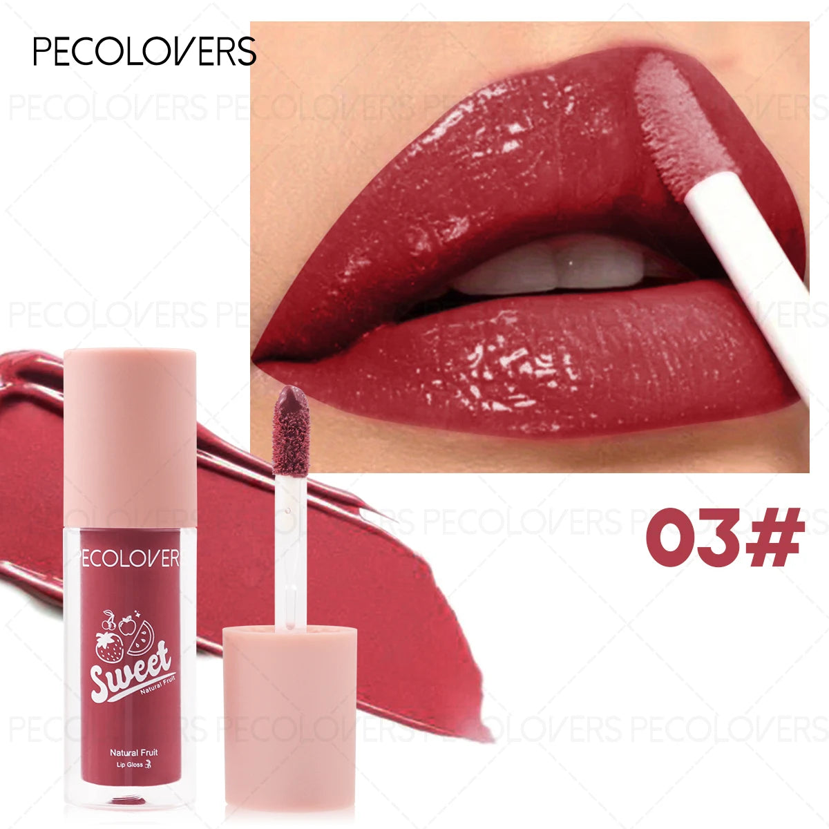 Fruit Flavor Lip Gloss Hydrating Non-sticky Lipstick Dry Lips Vibrant Qme 03
