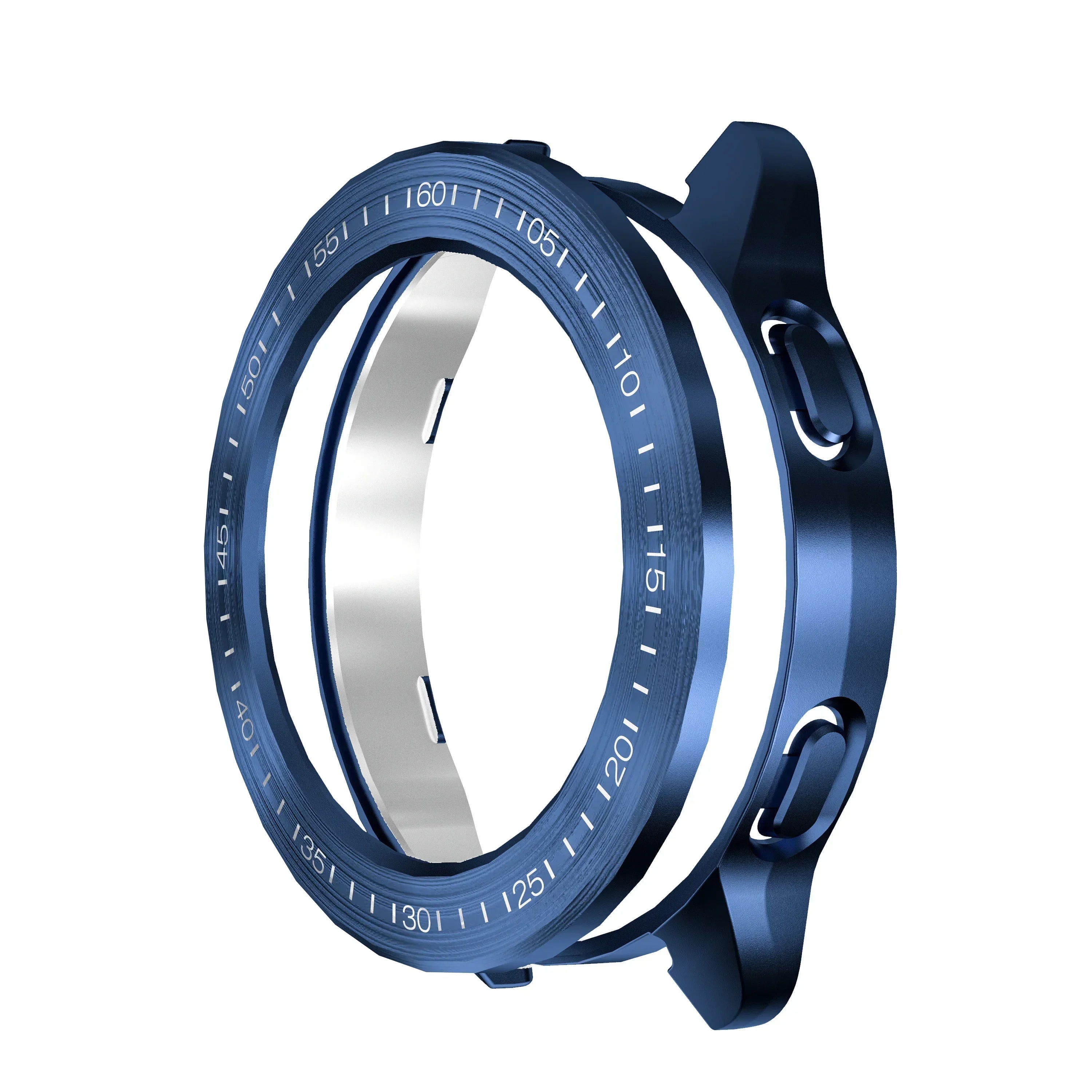 Cover for Xiaomi Mi Watch S3 Case Accessories PC Protector Shell for Mi Watch S3 Electroplated Wire Drawing Hollow Case+bezel Qme Blue-Scale For Xiaomi Watch S3