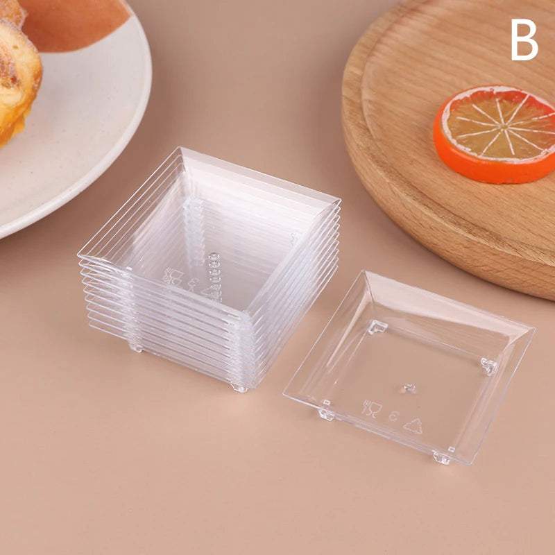 Transparent Plastic Dessert Container Pastry Tool Mini Appetizer Qme B