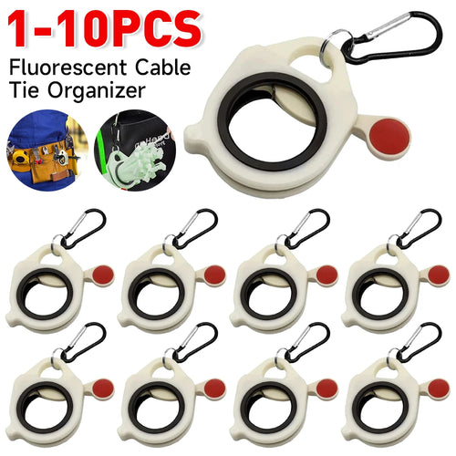 1/10pcs Fluorescent Cable Tie Organizer Storage Cable Tie Holder Portable Cable Tie Storage Tool Electrical Wire Tie Organizer Qme