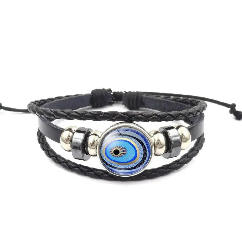 Handmade Woven Leather Multilayer Bracelet Bangles For Women Men Vintage Jewelry Gift Qme A8