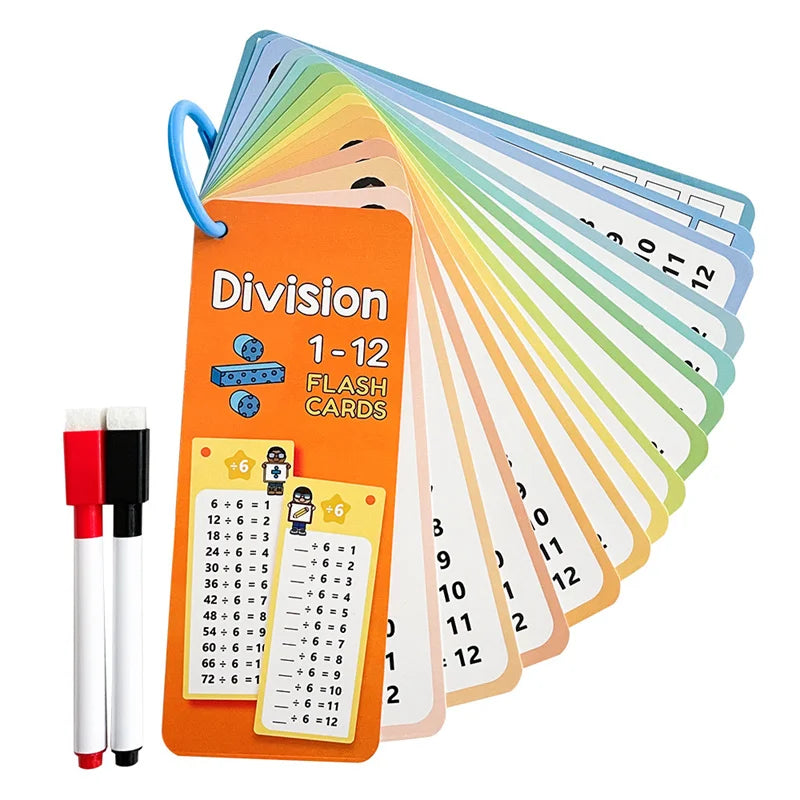 0-12 Multiplication Charts Times Table Cards Self Check Math Learning Qme B