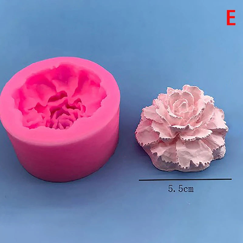Silicone Cake Mold Chocolate Soap Making Tools Candle Mould Embossed Flower Aromatherapy Candy Handmade Wedding Decor Qme carnation2