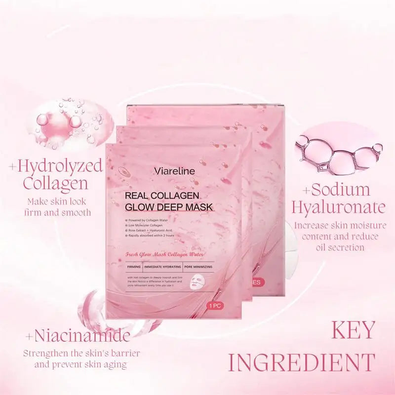 Overnight Collagen Real Deep Mask Supplement Collagen Hydrating Mask Elasticity Improvement Pore Minimizing Firming Lifting Mask Qme