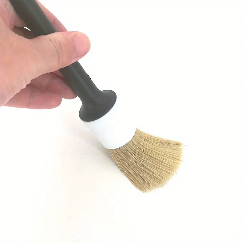 Car Exterior Interior Detail Brush 5pcs Boar Hair Bristle Brushes for Car Cleaning Auto Detail Tools Dashboard Cleaning Brush Qme