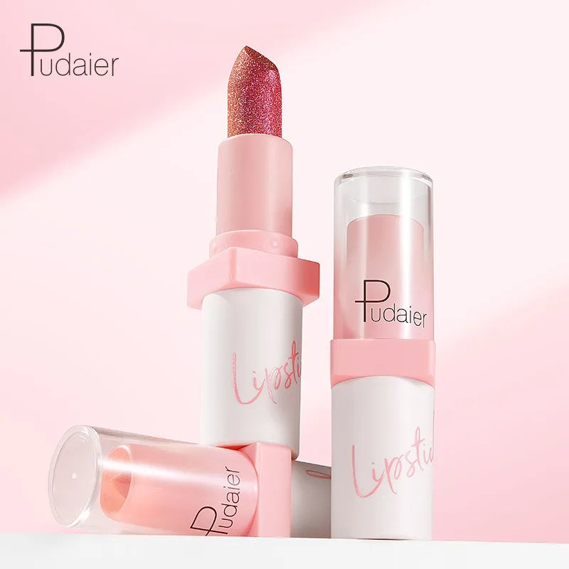 Shiny Pearl Diamond Lipstick 10 Colors Metallic Matte Lip Gloss Long Lasting Waterproof Moisturising Lip Tint Beauty Cosmetic Qme