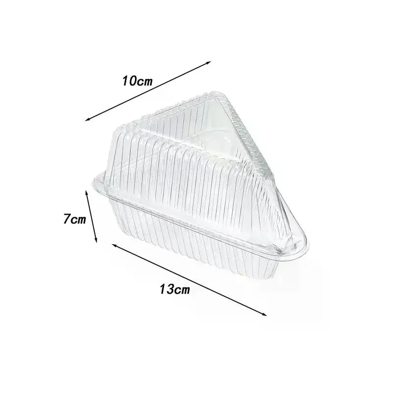 50/100Pcs Cake Slice Container Clear Triangle Dessert Box Reusable Food Packing Box Stackable Sandwich Holder For Fruit Cake Qme
