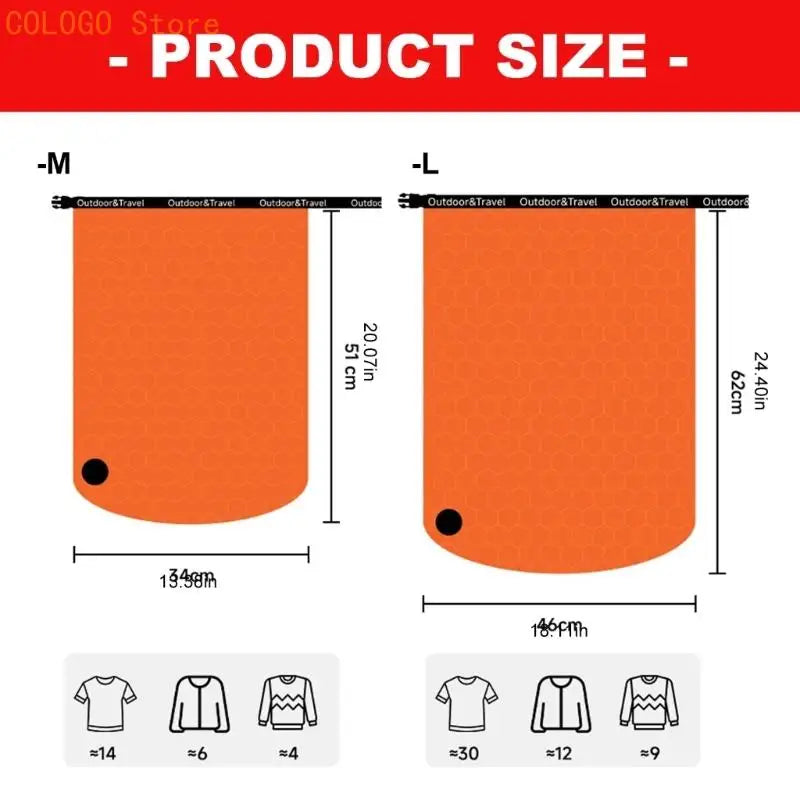 Camping Clothes Storage Bag Manual Air Port Roll Clip Water Resistant Qme