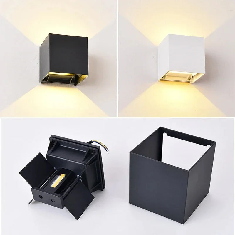 Motion Sensor Outdoor LED Wall Light LED Wall Sconce Square Waterproof IP65 Porch Garden Wall Lamp Exterior Lighting Fixture Qme