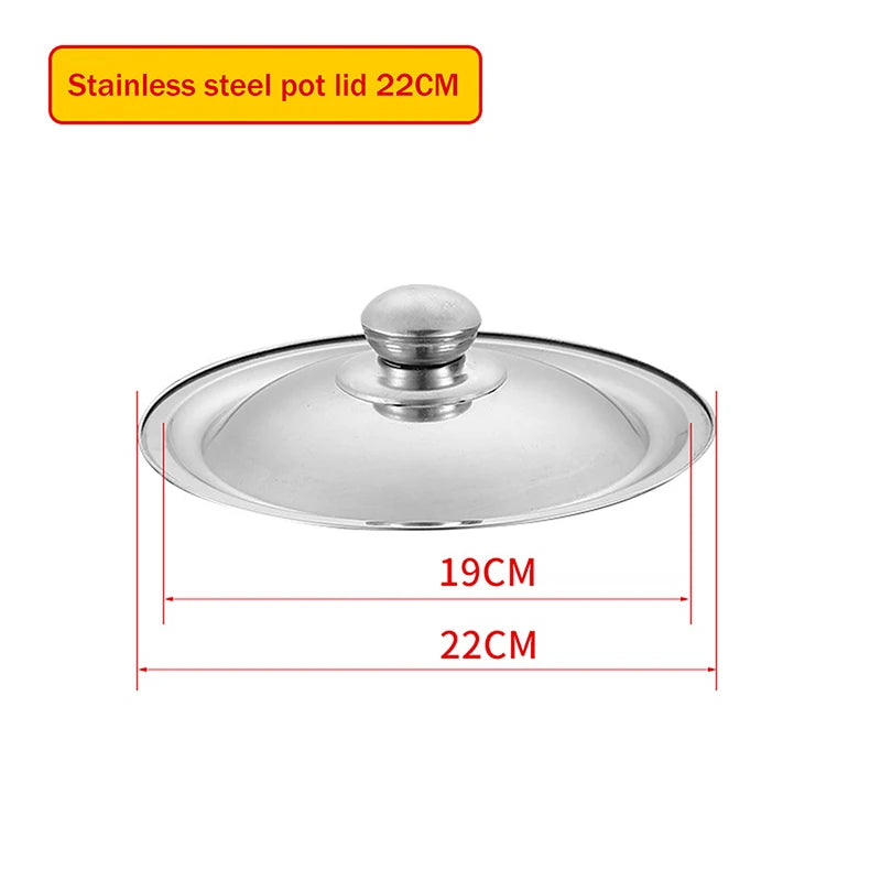 10- Stainless Steel Round Pot Lid Universal Replacement Frying Pan Qme CM22