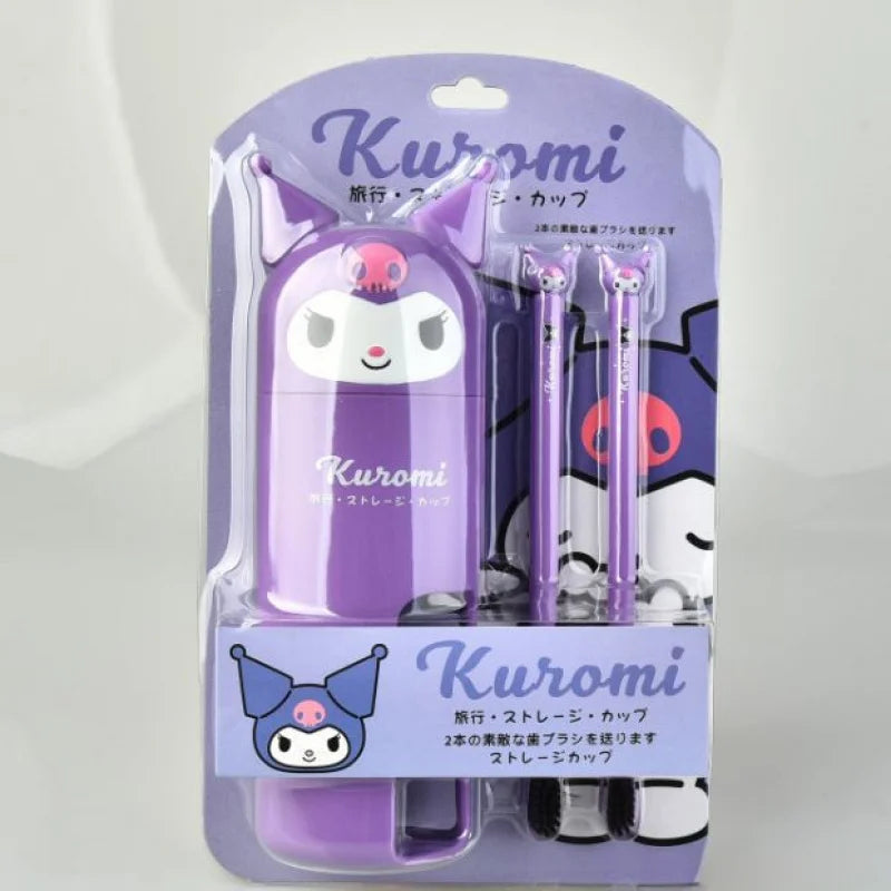Kuroomi Travel Toothbrush Cute Travel Toiletry Set Toothbrush Cup for Travel and Business Trips Qme