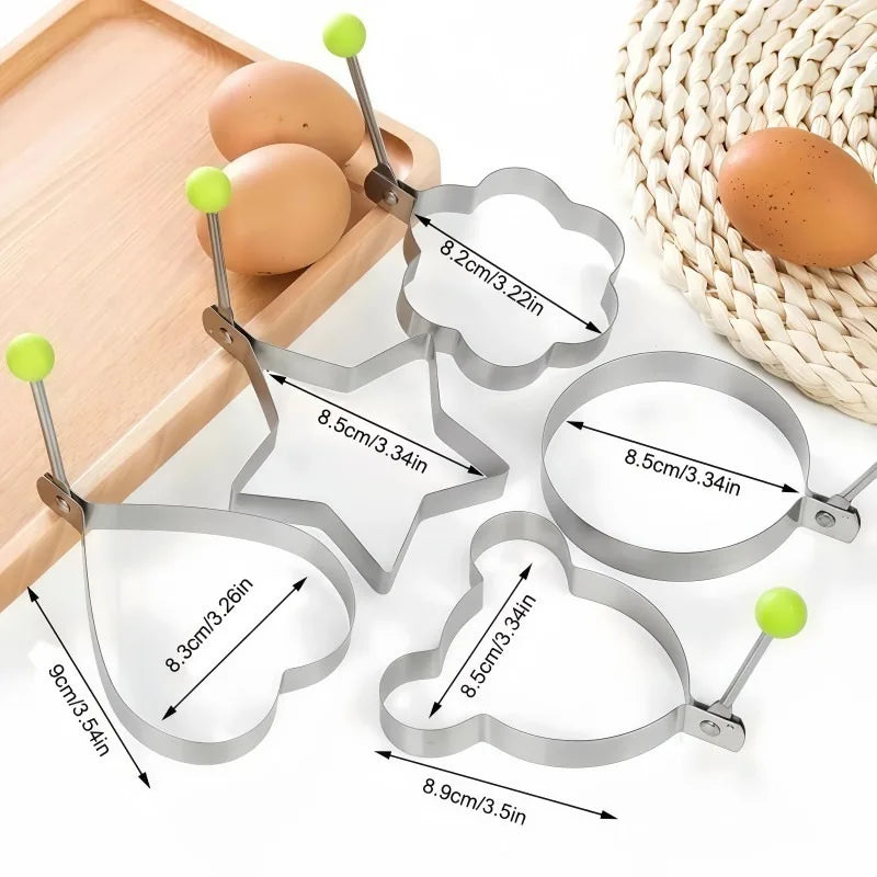 1/4/5PCS Stainless Steel Omelette Forming Machine Mold Frying Pan Pancake and Egg-shaped Device Kitchen Gadgets Qme