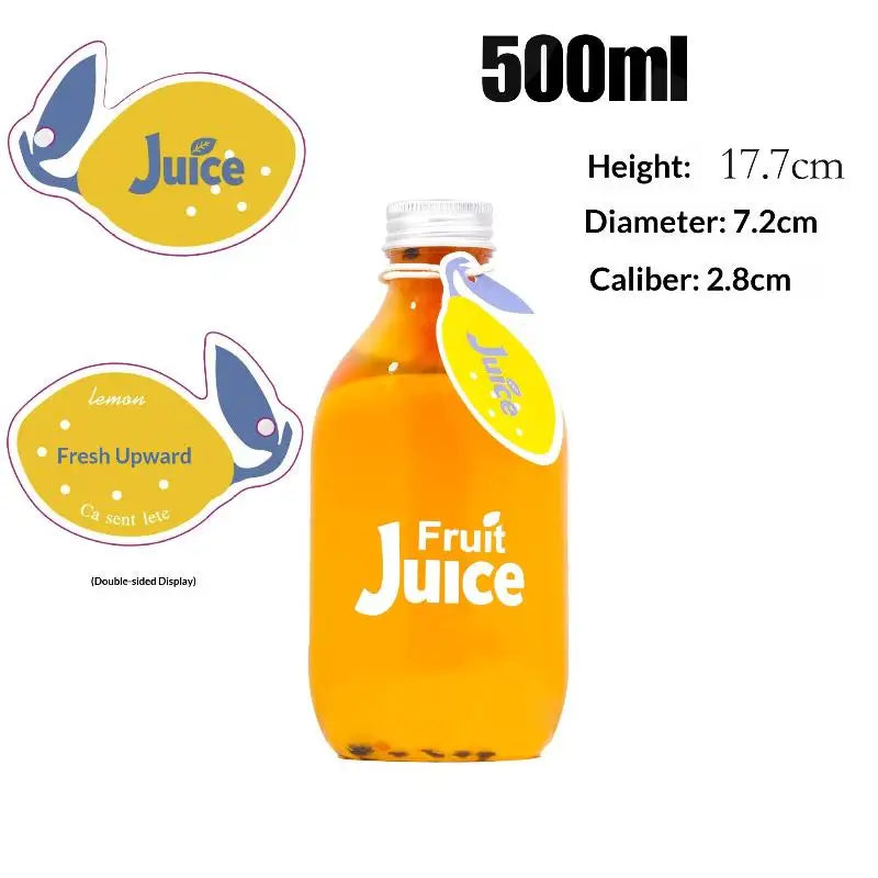 Plastic Juice Bottles Caps Long-lasting Spill-proof Clear Milk More Qme 500ml Silver