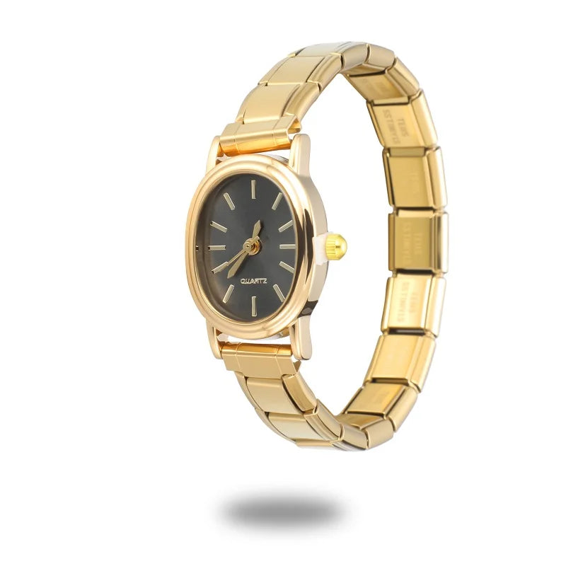 Stainless Steel Fit Watch Connector Italian Charm Links Women's Oval