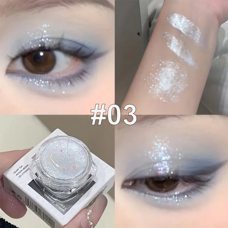 Metallic Shimmer Eyeshadow Gel Matte Highlighting Palette Light Qme 03