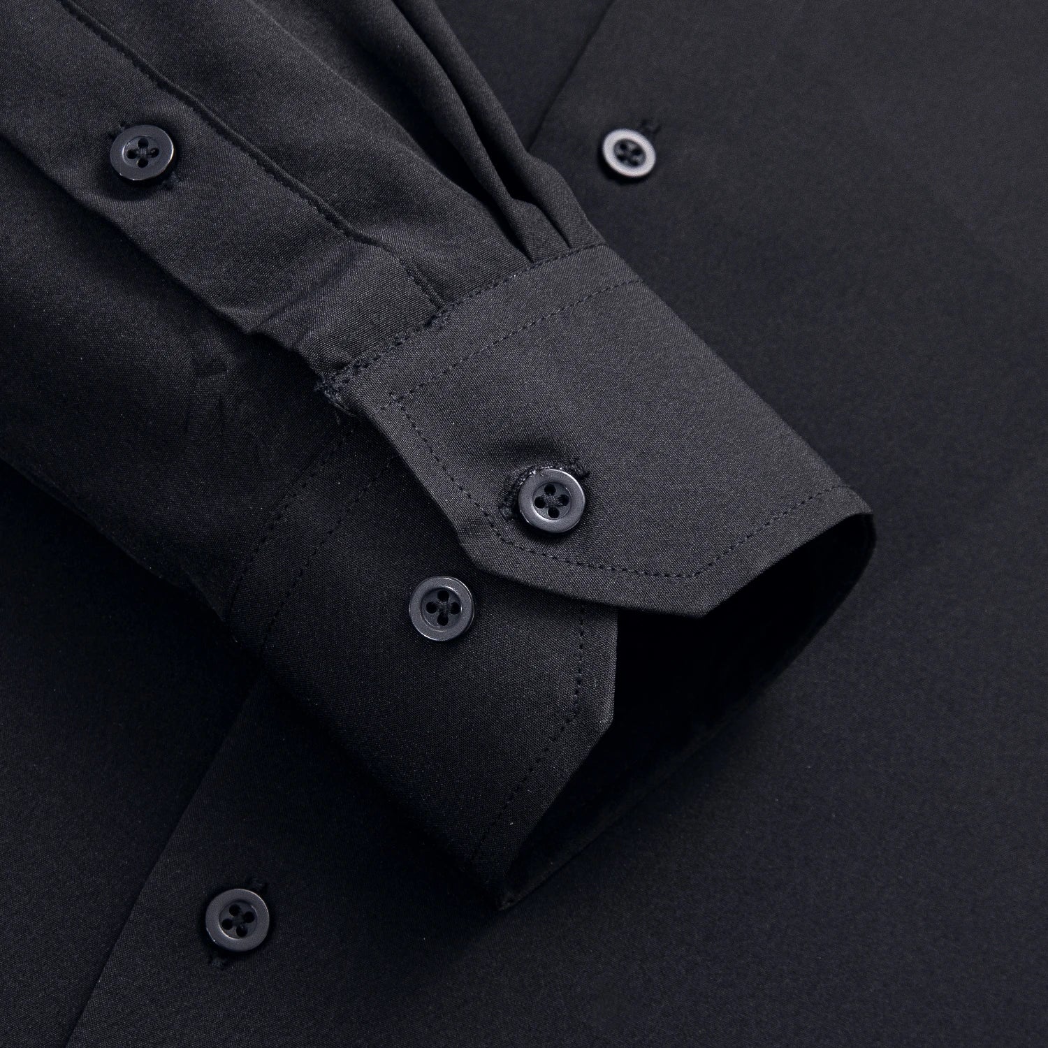 Hi-Tie Jacquard Solid Black Purple Mens Silk Shirt Long Sleeve Lapel Shirt Blouse Outerwear Wedding Office Breathable Quality Qme