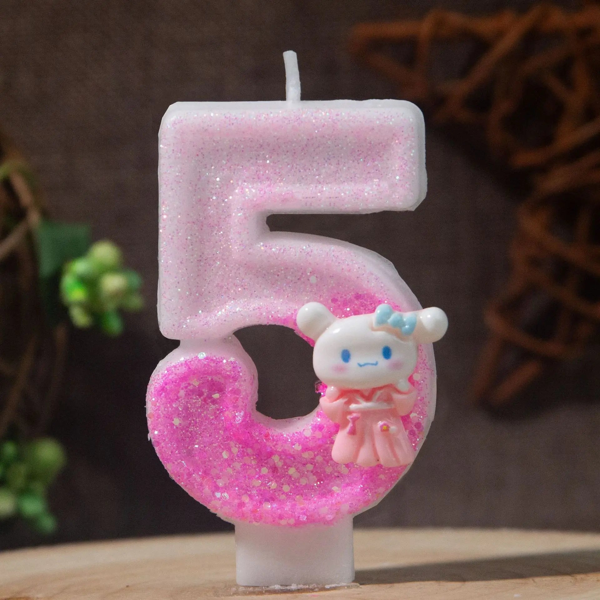 Cinnamon Dog 0-9 Numbered Birthday Candles Pink Cartoon Cake Topper Decorations Student Birthday Party Supplies Qme 5