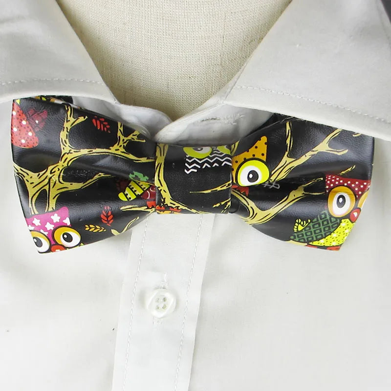 Tuxedo Bow Tie Women's Rhinestone Leather Velvet Wood Men Male Bowtie Qme color1