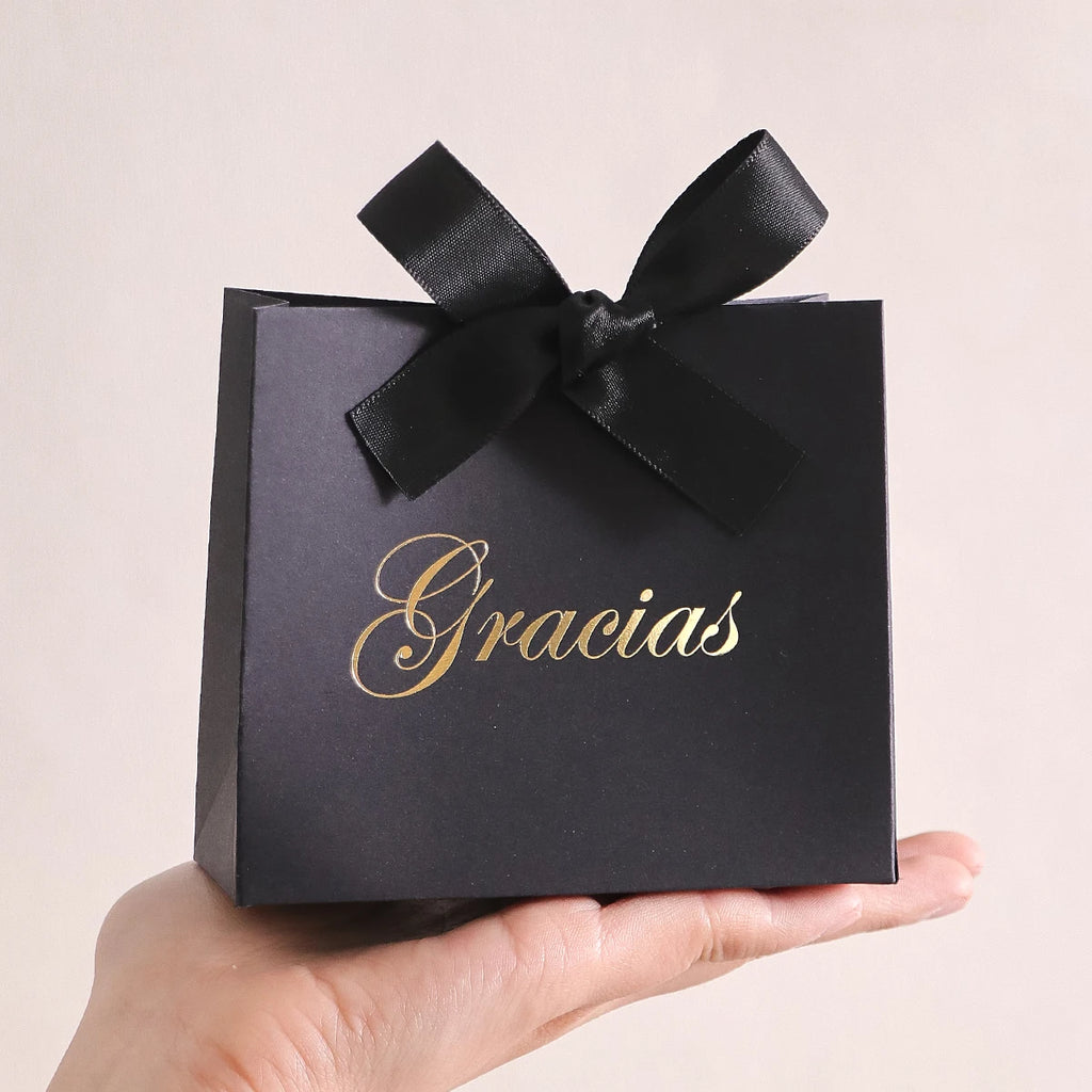 Elegant 5-Piece Gift Box Set With“Gracias” Design and Ribbon - Perfect for Storing Snacks, Candies and Small Gifts - Perfect Fo Qme