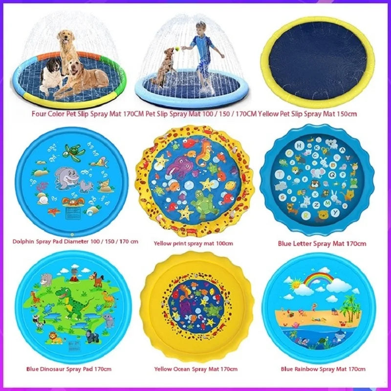 PVC spray mat multiple patterns multiple styles of sprinkler mat summer outdoor children's pet game interactive bath sprinkler t Qme