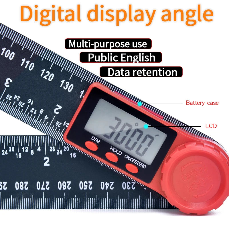 8'' Digital Angle Finder Ruler Protractor Inclinometer Electron Qme