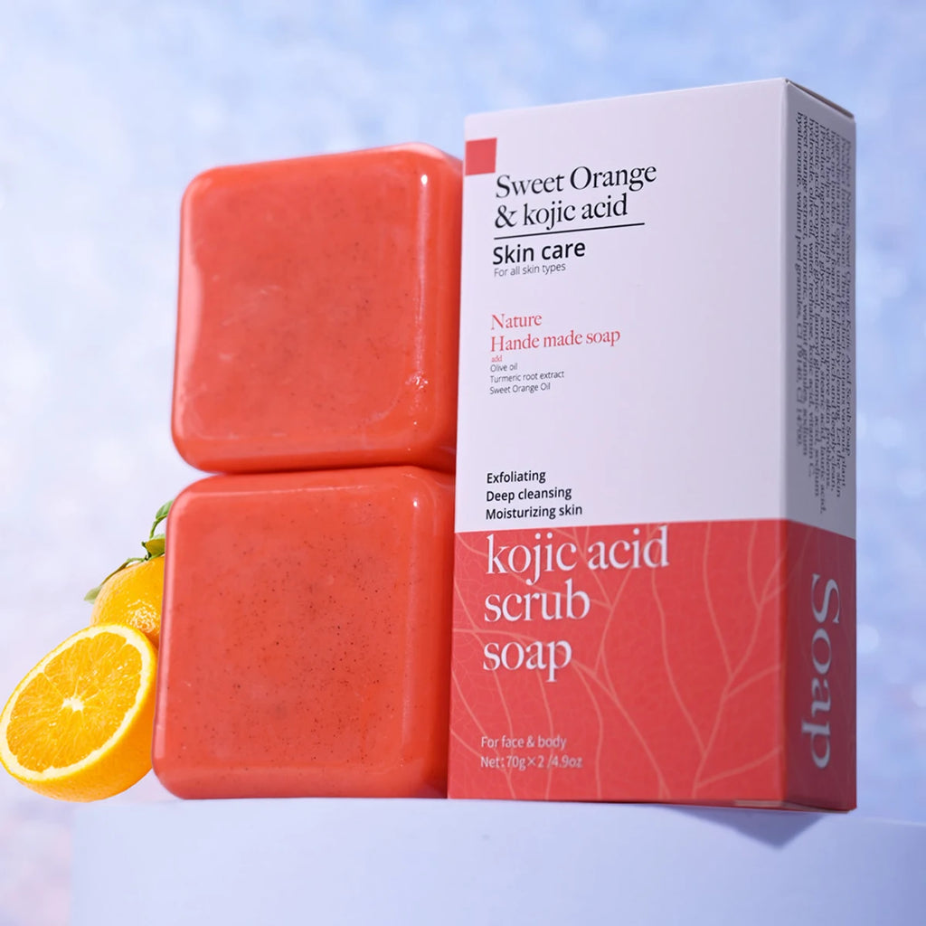 Kojic Acid Scrub Soap Orange Fragrance Body Face Wash Nature Qme Default Title
