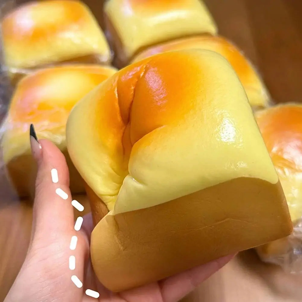 Thick Grilled Cheese Bread Squishy Buttery Slow Rise Toy Realistic Qme