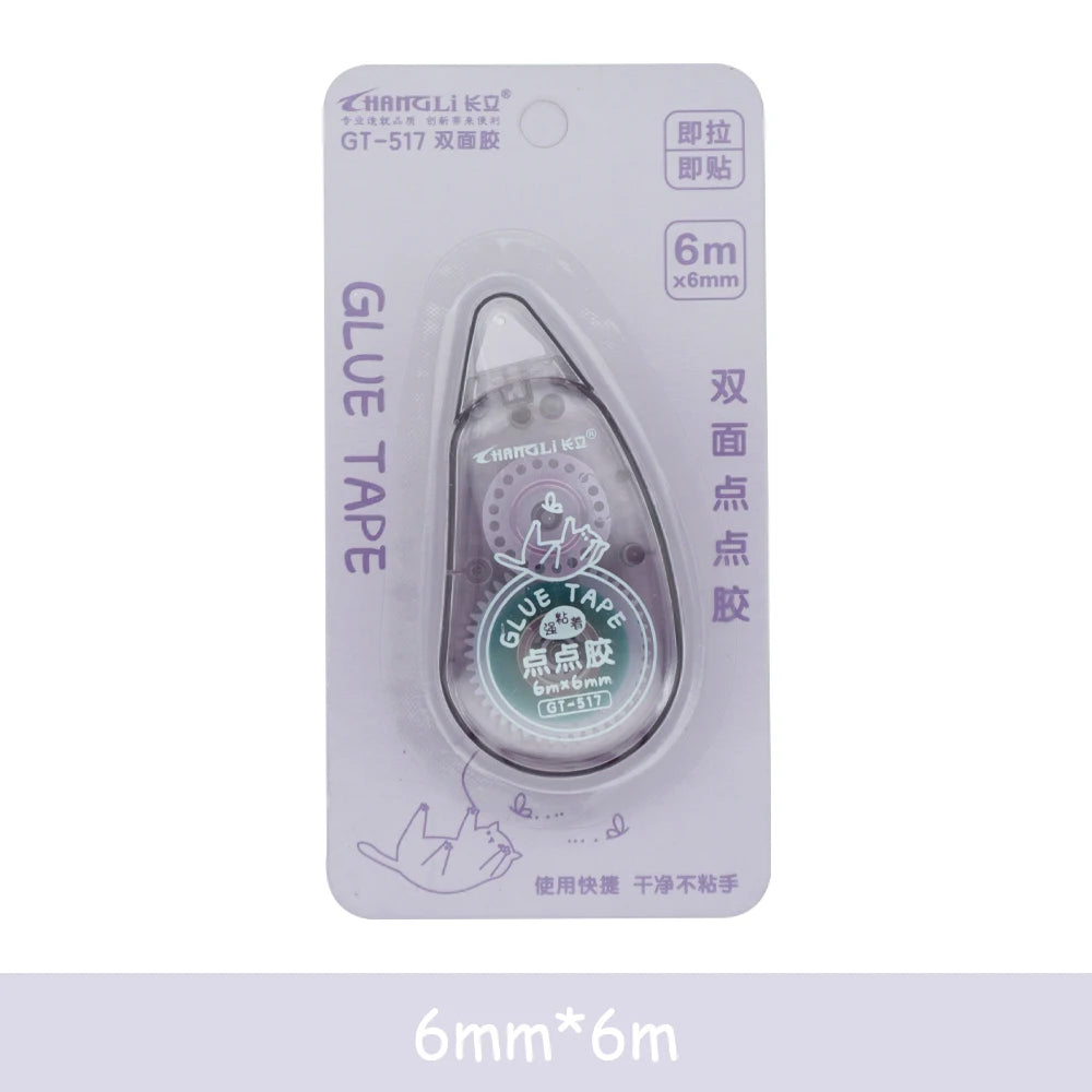 6m*6mm Dot Glue Tape DIY Scrapbooking Creative Stationery School Supplies Transparent Double Sided Adhesive Roller Tape Qme B6m