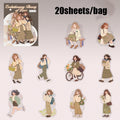 20 Sheets Couple Love Stickers Romantic DIY Scrapbook Journal Laptop Phone Case Decoration for Valentine's Day Gift Dating Coupl Qme 1