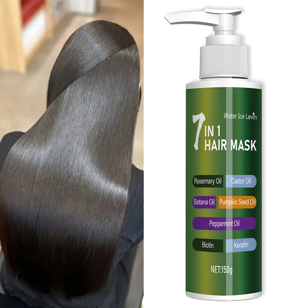 7-in-1 Deep Care Hair Mask to Prevent Breakage and Soften Dry Hair, Rich in Rosemary Oil, Castor Oil, and Biotin Keratin Qme