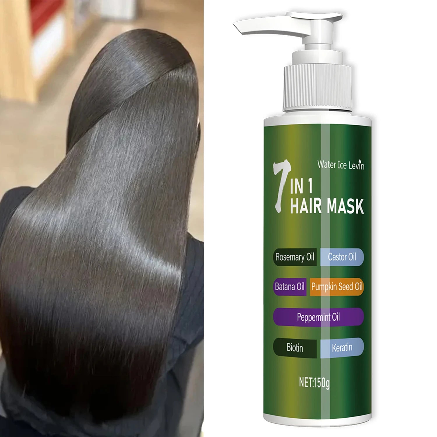 7-in-1 Deep Care Hair Mask to Prevent Breakage and Soften Dry Hair, Rich in Rosemary Oil, Castor Oil, and Biotin Keratin Qme