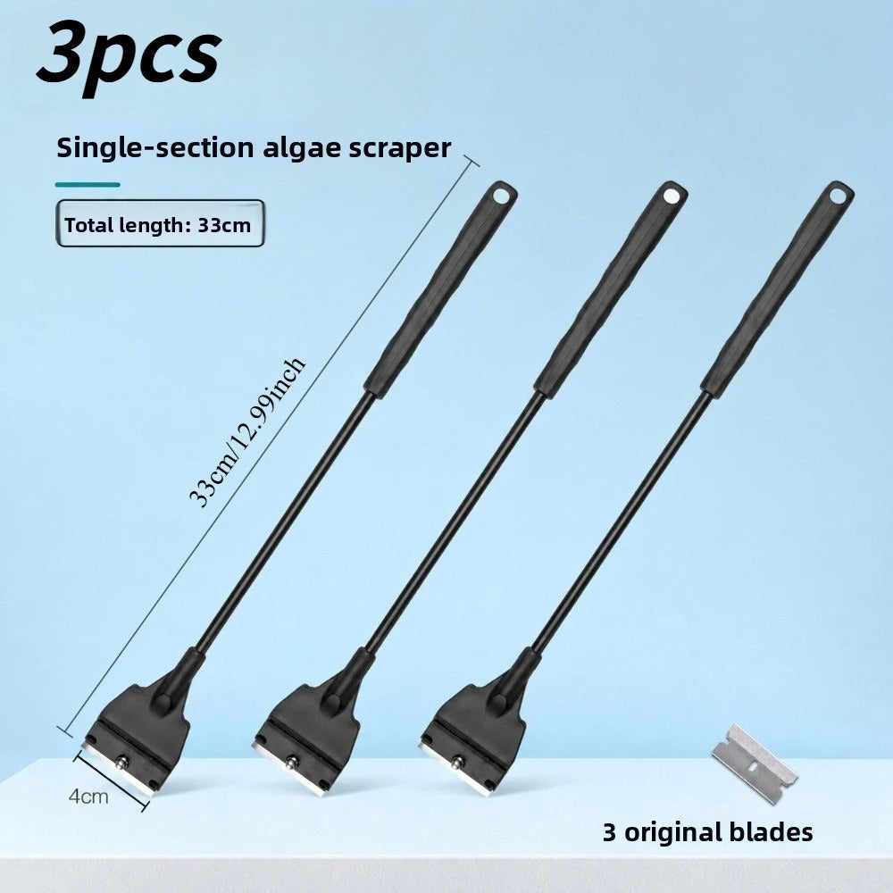 Household Fish Tank Dual Function Algae Sand Remover Glass Scraper Multifunctional Aquarium Accessories For Daily Tank Care Qme 33CM 3pcs