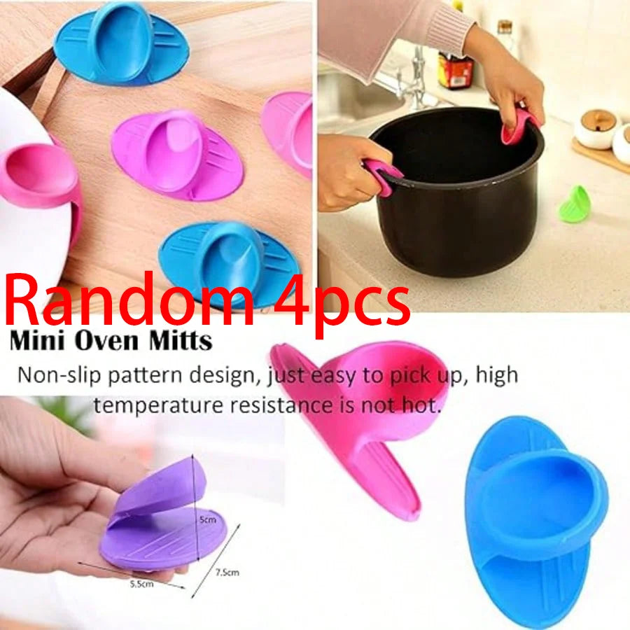Silicone Insulated Finger Cots Thickened High-temperature Qme Random 4pcs