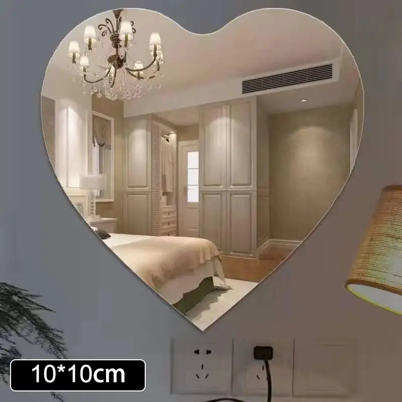 Square Mirror Wall Sticker Self-adhesive Acrylic Tile Mosaic Decal Qme D1