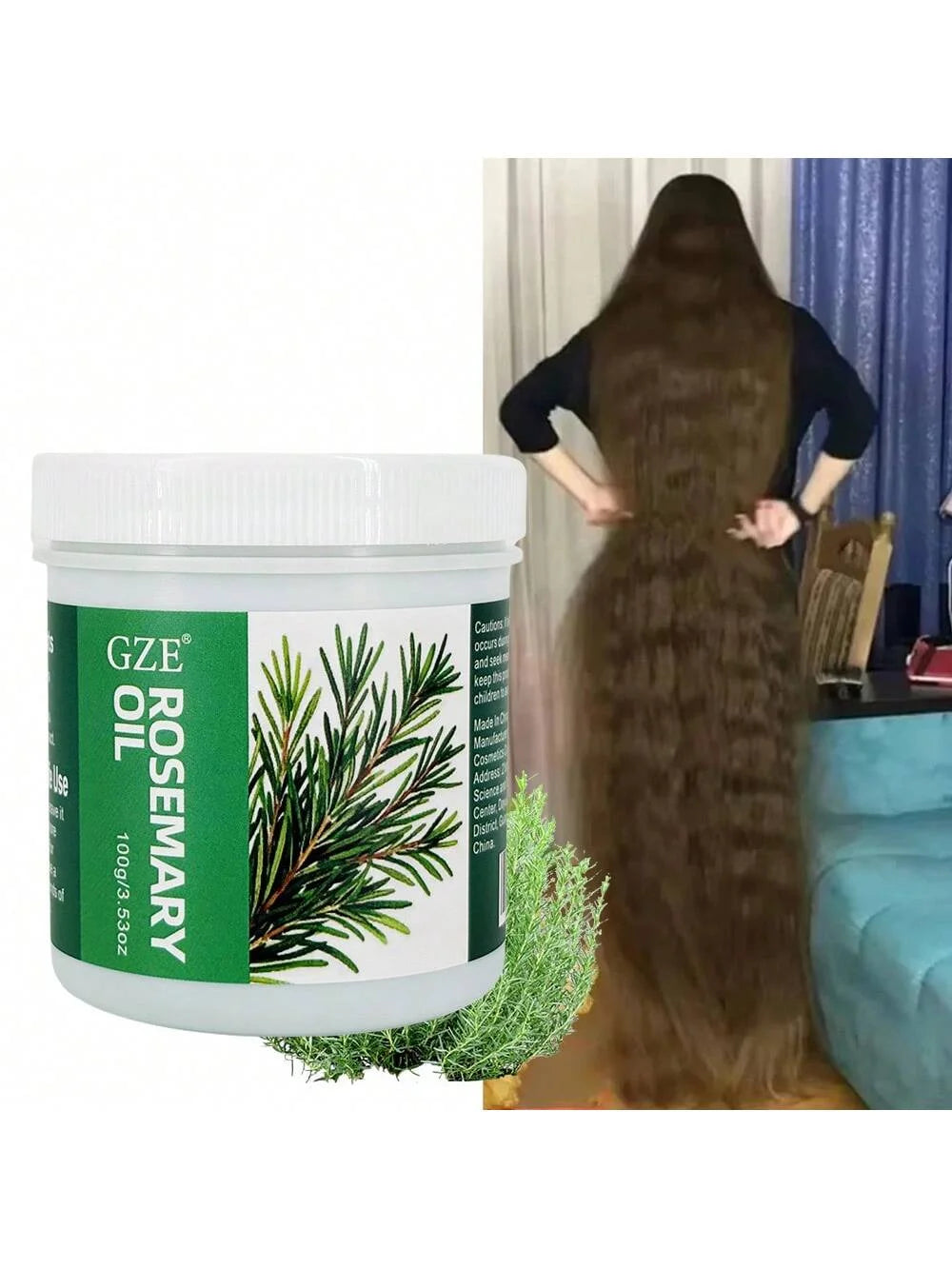 GZE 100% Pure Organic Rosemary Oil Long Lasting Lightweight Hair Essential Oil Moisturizing For Hair Strengthens And Scalp Qme